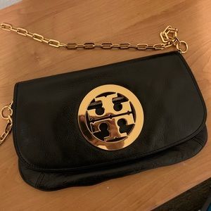 Tory Burch Leather Clutch (Black)